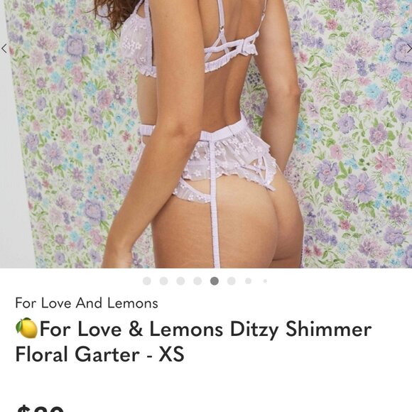 new FOR LOVE AND LEMONS ditsy floral garter s small lilac - Picture 2 of 3